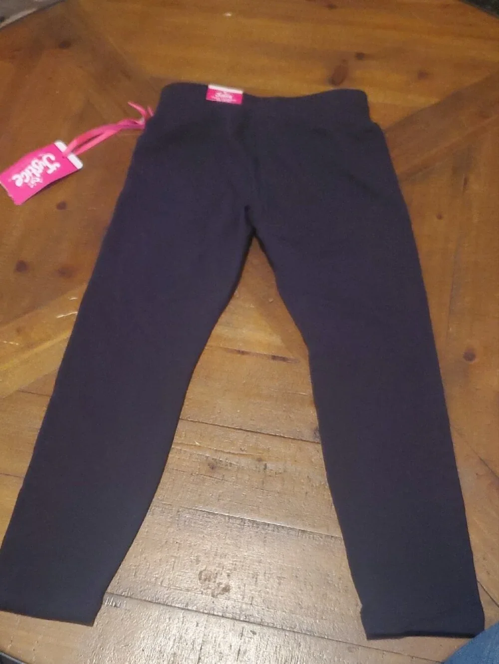 Justice Black Leggings with Pink Brand Tag